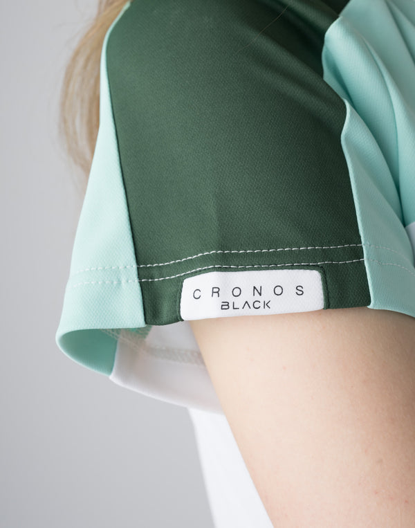 CRONOS BLACK Contrast polo shirt【WHITE】