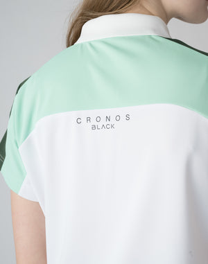 CRONOS BLACK Contrast polo shirt【WHITE】