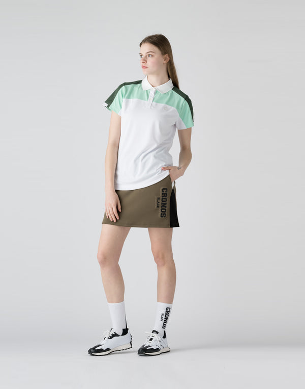 CRONOS BLACK Contrast polo shirt【WHITE】