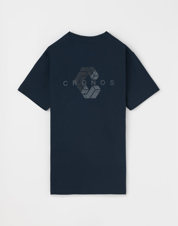 CRONOS Bold Back Logo Regularfit T-SHIRT【NAVY】