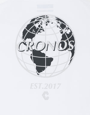 CRONOS Earth Design Print  OverSize T-SHIRT【WHITE×BLACK】