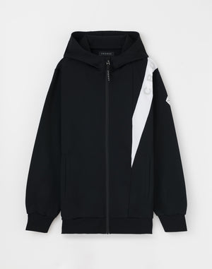CRONOS Advanced Rash Guard Zip-Up Hoodie【BLACK×WHITE】