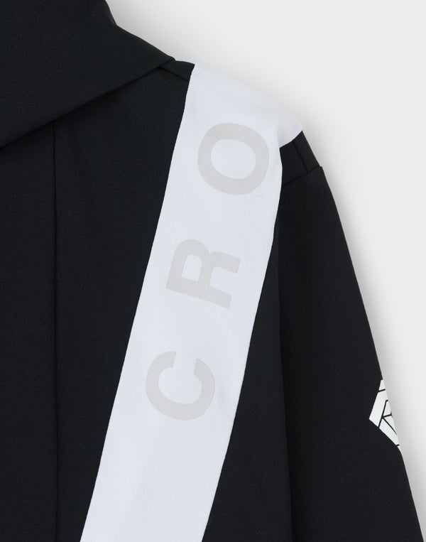 CRONOS Advanced Rash Guard Zip-Up Hoodie【BLACK×WHITE】