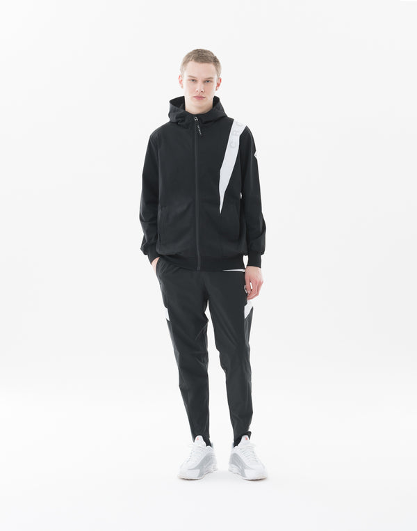 CRONOS Advanced Rash Guard Zip-Up Hoodie【BLACK×WHITE】