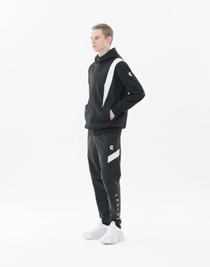 CRONOS Advanced Rash Guard Zip-Up Hoodie【BLACK×WHITE】