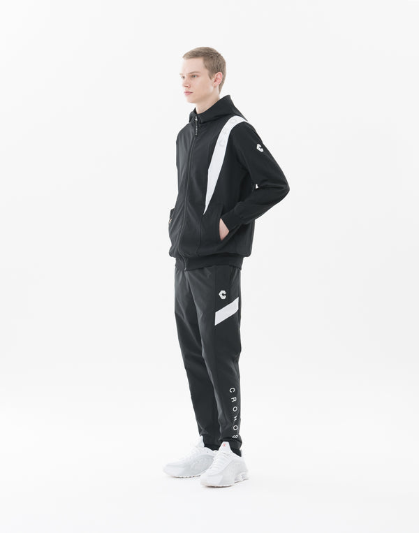 CRONOS Advanced Rash Guard Zip-Up Hoodie【BLACK×WHITE】