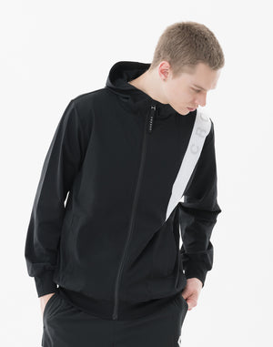 CRONOS Advanced Rash Guard Zip-Up Hoodie【BLACK×WHITE】