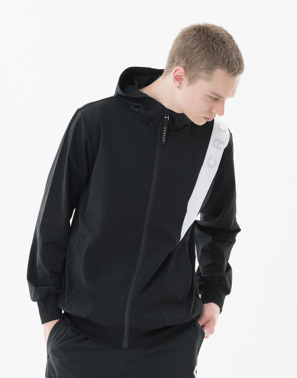 CRONOS Advanced Rash Guard Zip-Up Hoodie【BLACK×WHITE】