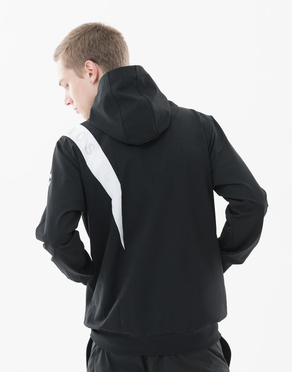 CRONOS Advanced Rash Guard Zip-Up Hoodie【BLACK×WHITE】