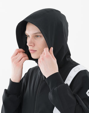 CRONOS Advanced Rash Guard Zip-Up Hoodie【BLACK×WHITE】