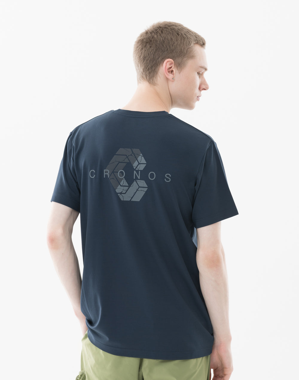 CRONOS Bold Back Logo Regularfit T-SHIRT【NAVY】