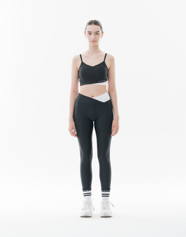 CRONOS 女士運動交叉胸罩【黑色】