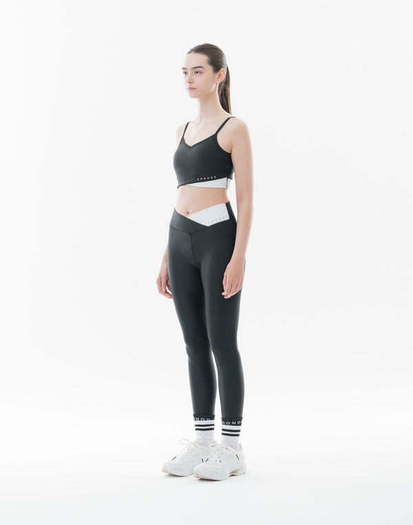 CRONOS 女士運動交叉胸罩【黑色】