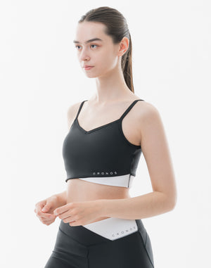 CRONOS 女士運動交叉胸罩【黑色】