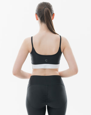 CRONOS 女士運動交叉胸罩【黑色】
