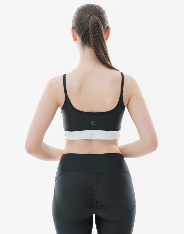 CRONOS 女士運動交叉胸罩【黑色】