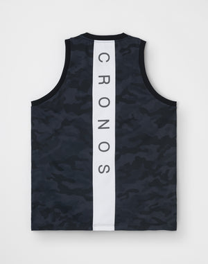 CRONOS TACTICAL CAMO over size SLEEVELESS TEE【BLACKCAMO】