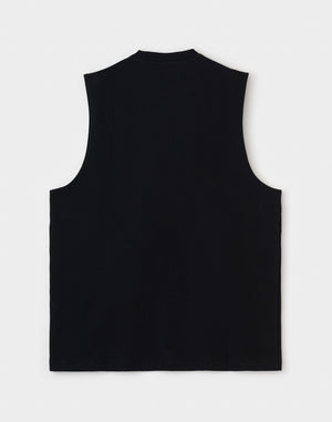 CRONOS  AIR DRY over size SLEEVELESS TEE【BLACK】