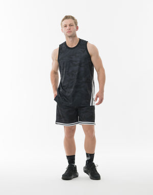 CRONOS TACTICAL CAMO over size SLEEVELESS TEE【BLACKCAMO】