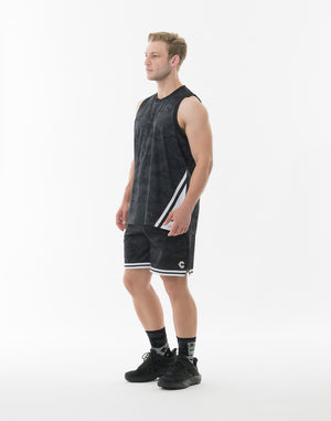 CRONOS TACTICAL CAMO over size SLEEVELESS TEE【BLACKCAMO】