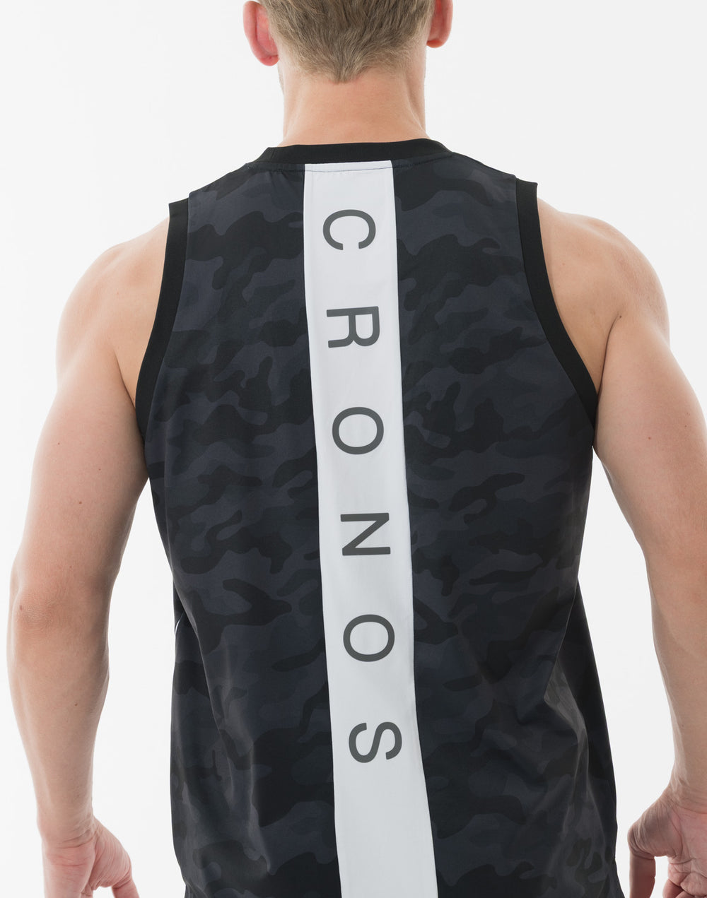 CRONOS TACTICAL CAMO over size SLEEVELESS TEE【BLACKCAMO】