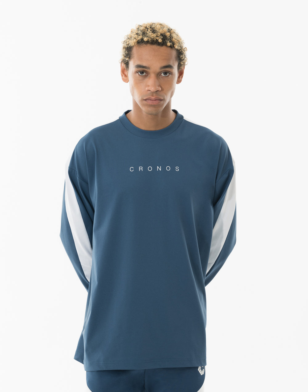 CRONOS FLEX PANEL オーバーサイズ L/S TEE【BLUEGRAY】