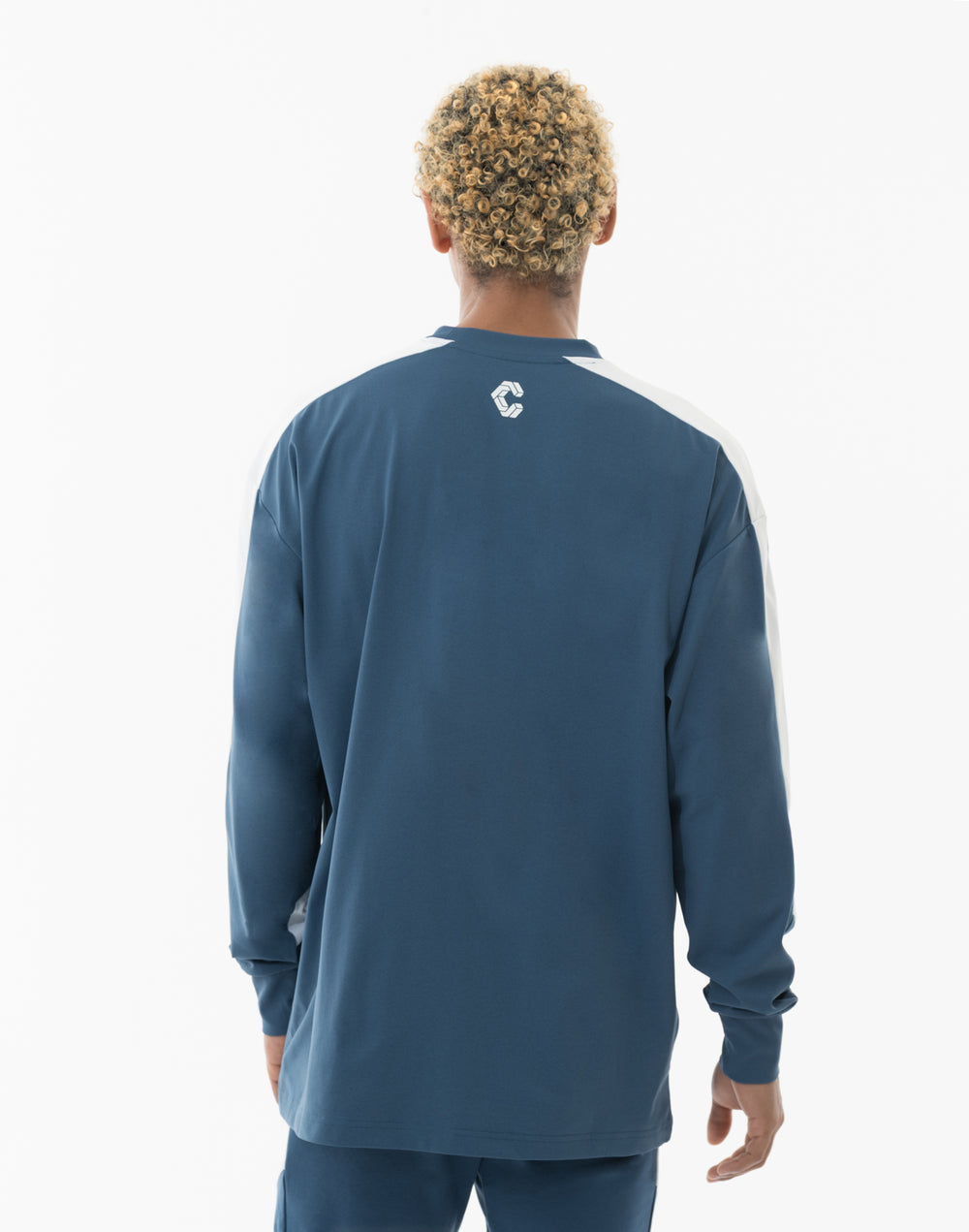 CRONOS FLEX PANEL オーバーサイズ L/S TEE【BLUEGRAY】