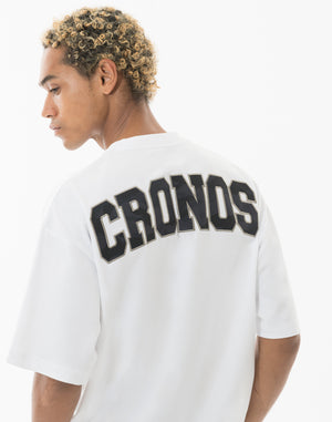 CRONOS PATCH LOGO TECH over size S/S TEE【WHITE】