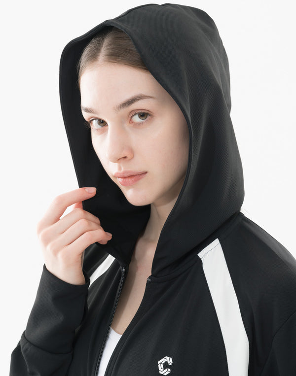 CRONOS WOMEN UV Shield Light Hoodie【BLACK】