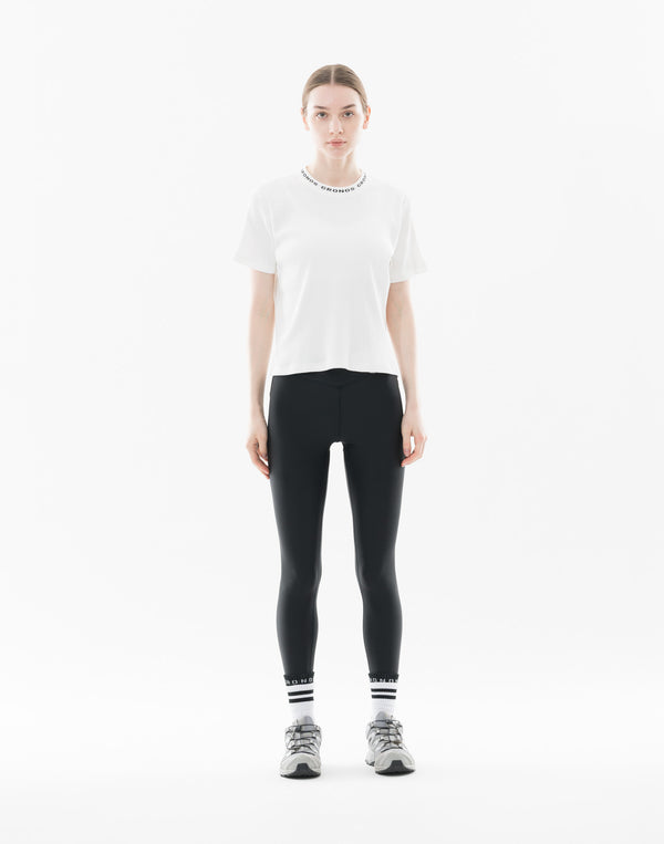 CRONOS WOMEN シャイニーワイドリブTシャツ【ホワイト】
