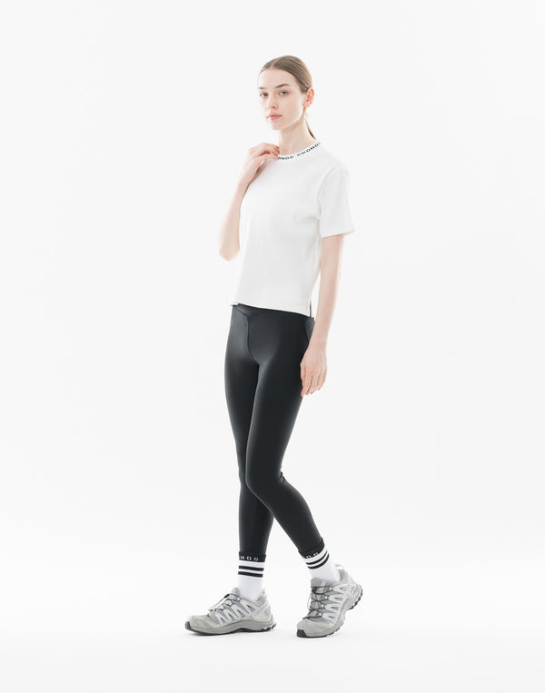 CRONOS WOMEN シャイニーワイドリブTシャツ【ホワイト】