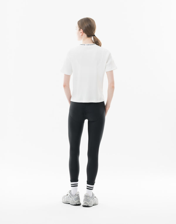 CRONOS WOMEN シャイニーワイドリブTシャツ【ホワイト】