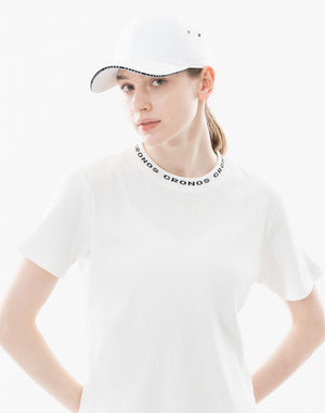 CRONOS WOMEN シャイニーワイドリブTシャツ【ホワイト】