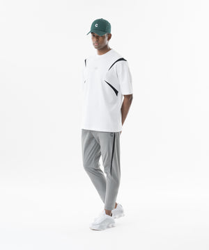 CRONOS Structured Panel over size S/S TEE【WHITE】