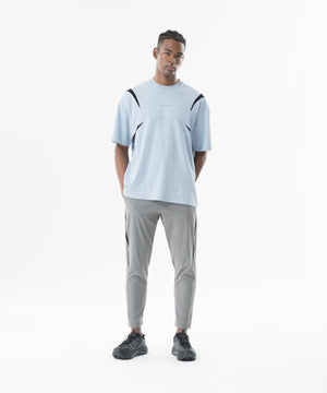 CRONOS Structured Panel over size S/S TEE【L.BLUE】