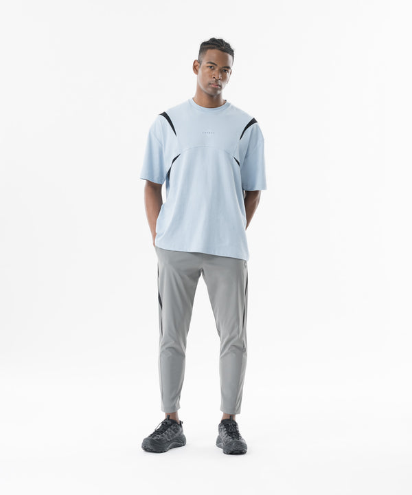 CRONOS Structured Panel over size S/S TEE【L.BLUE】