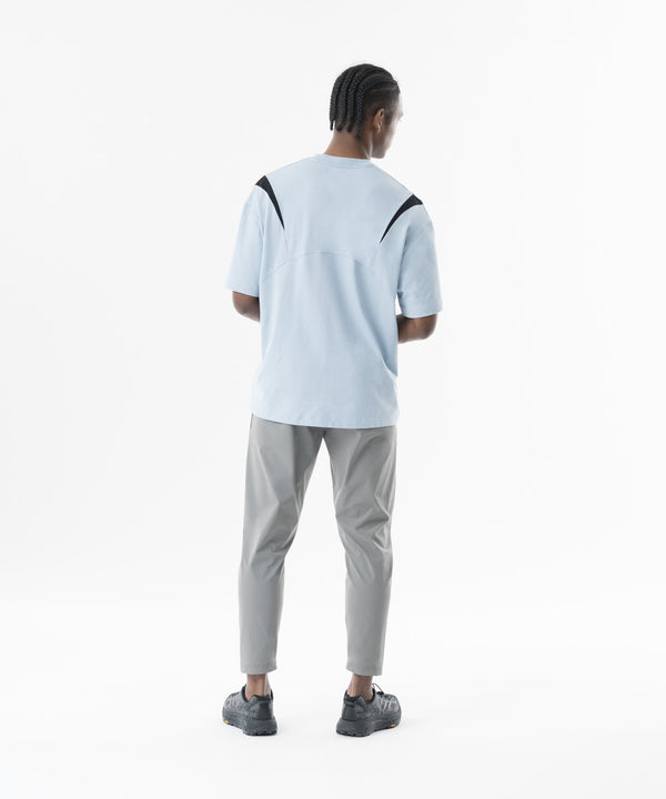 CRONOS Structured Panel over size S/S TEE【L.BLUE】