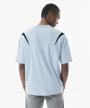 CRONOS Structured Panel over size S/S TEE【L.BLUE】