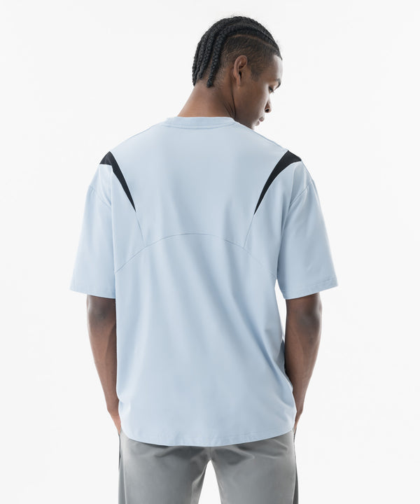 CRONOS Structured Panel over size S/S TEE【L.BLUE】