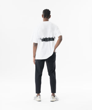 CRONOS Grunge Paint Stroke over size S/S TEE【WHITE】