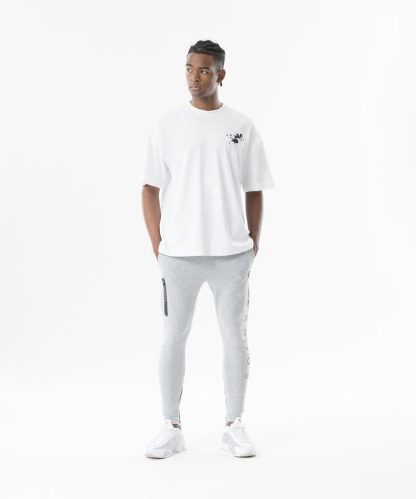 CRONOS Grunge Paint Stroke over size S/S TEE【WHITE】