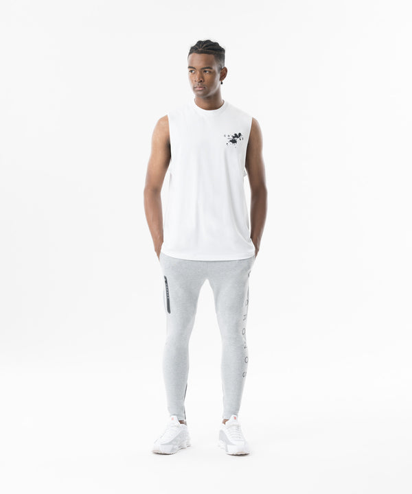 CRONOS Grunge Paint Stroke 大尺寸無袖上衣【白色】