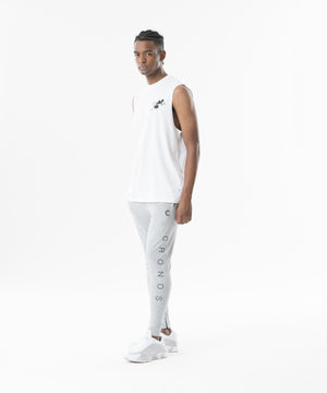 CRONOS Grunge Paint Stroke 大尺寸無袖上衣【白色】