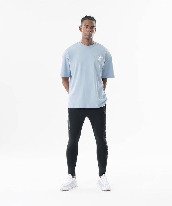 CRONOS Grunge Paint Stroke over size S/S TEE【L.BLUE】