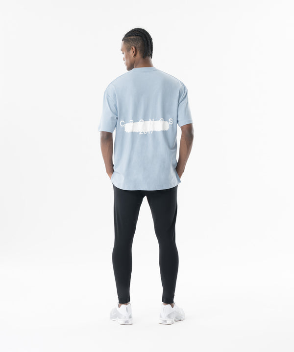 CRONOS Grunge Paint Stroke over size S/S TEE【L.BLUE】