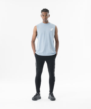 CRONOS Grunge Paint Stroke 大尺寸無袖上衣【L.BLUE】