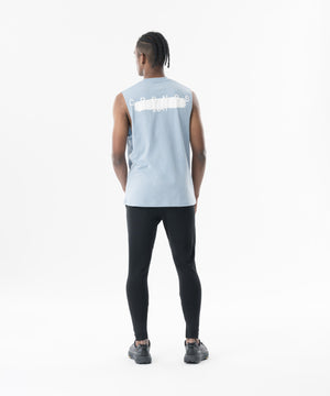 CRONOS Grunge Paint Stroke 大尺寸無袖上衣【L.BLUE】