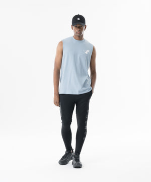 CRONOS Grunge Paint Stroke 大尺寸無袖上衣【L.BLUE】