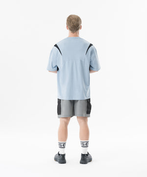 CRONOS Structured Panel over size S/S TEE【L.BLUE】