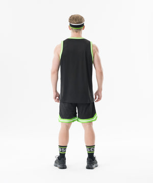 CRONOS Double-Layer Basketball Mesh Tank【BLACK×GREEN】